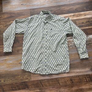 Cinch Mens M, Navy, Green Paisley Shirt Button Up Western Cotton Rodeo Rancher